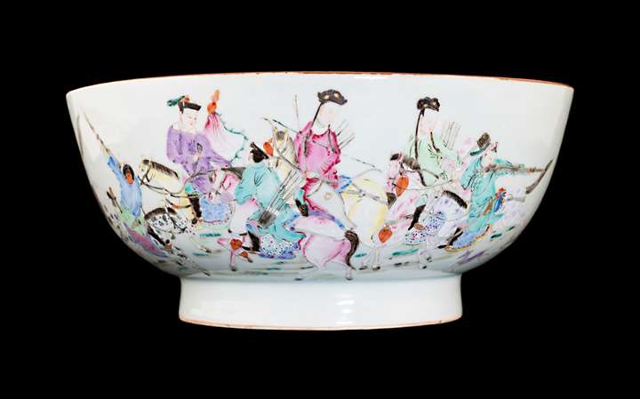 chinese porcelain famille rose punchbowl